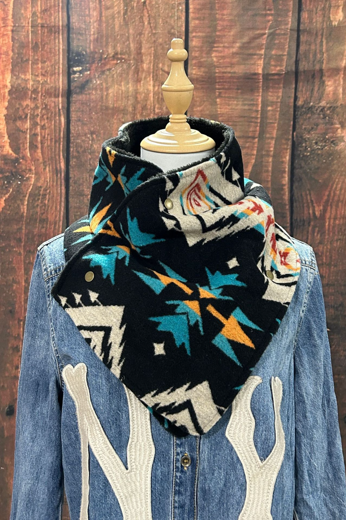 Western Cowboy Aztec Warm Neck Hood