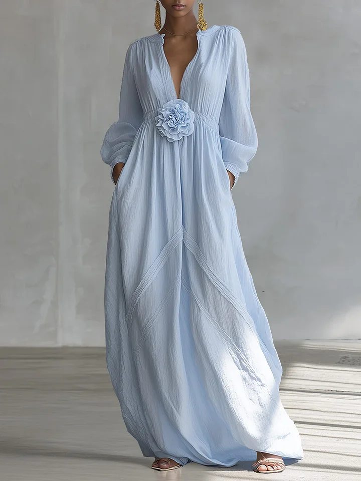 Elegant Linen Maxi Dress