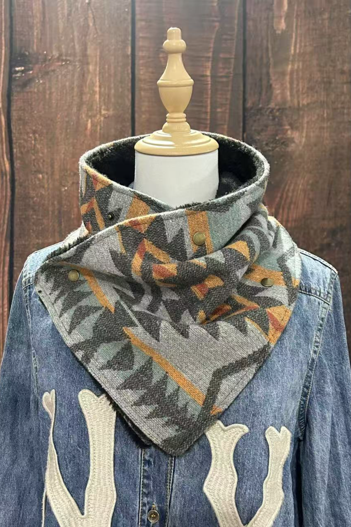 Western Cowboy Aztec Warm Neck Hood