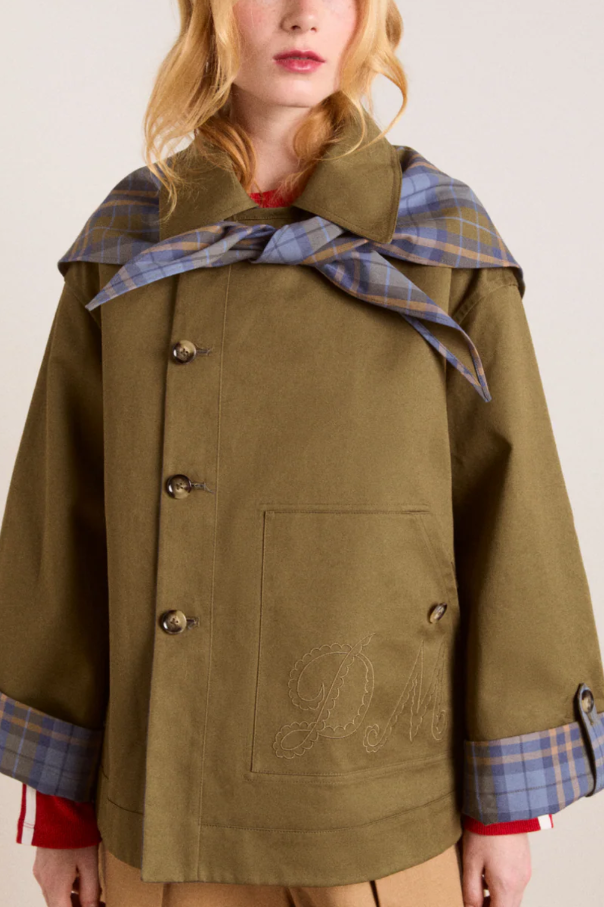 Reversible Jerry Crop Trench Coat - Olive