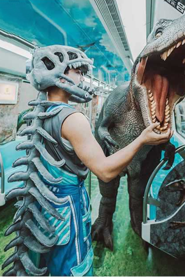 Dinosaur Keel Skeleton Plush Headgear