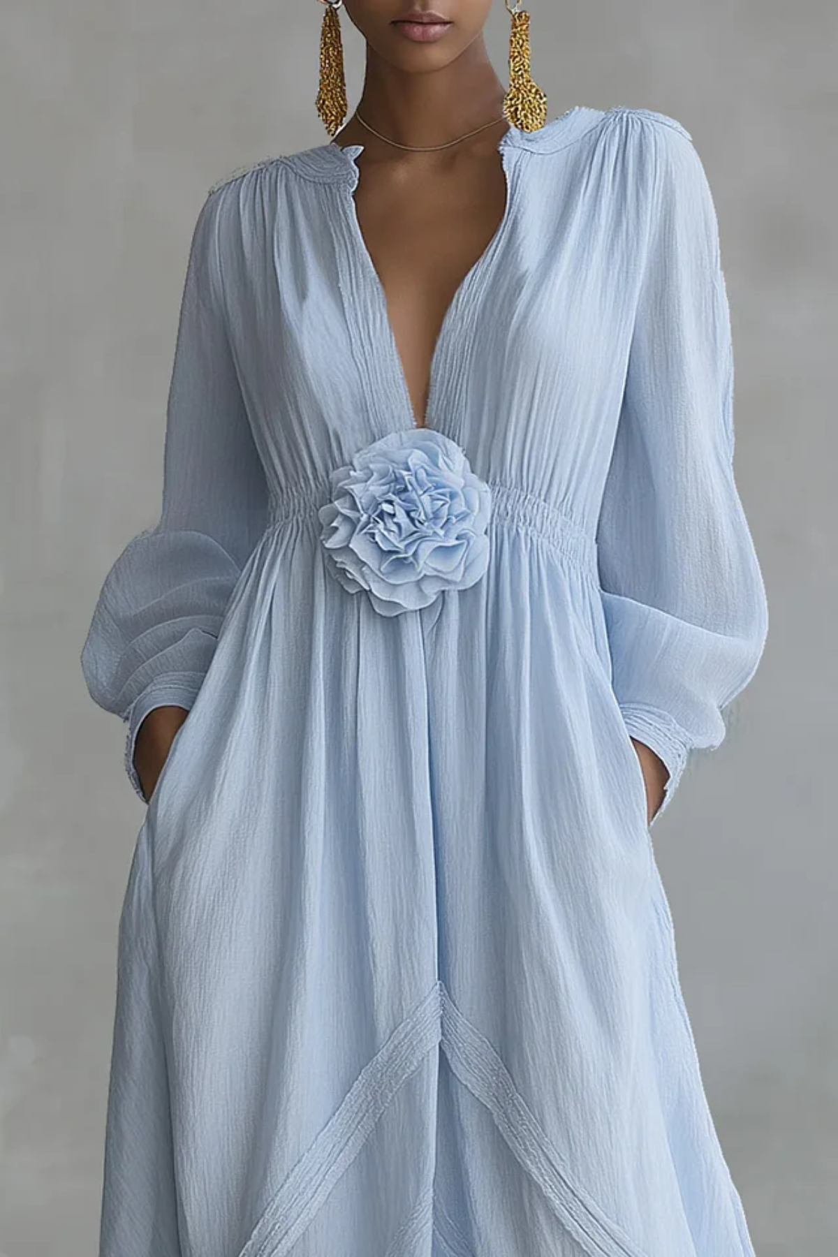 Elegant Linen Maxi Dress