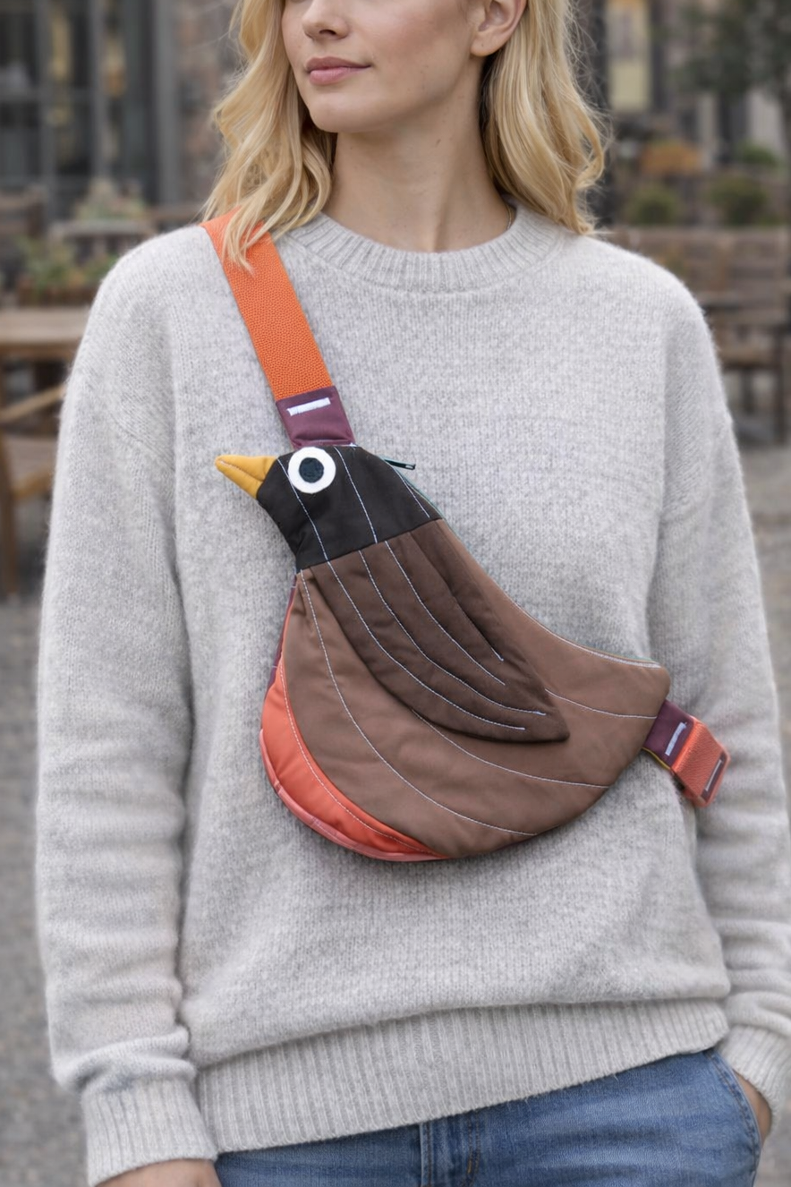 Fly Away Crossbody Bird Bag - Robin