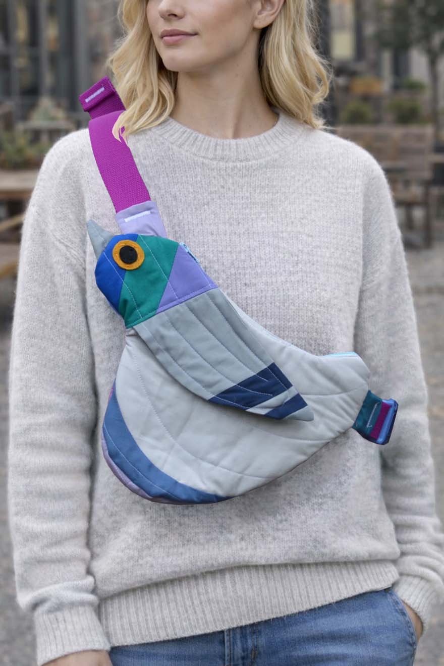 Fly Away Crossbody Bird Bag  - Pigeon