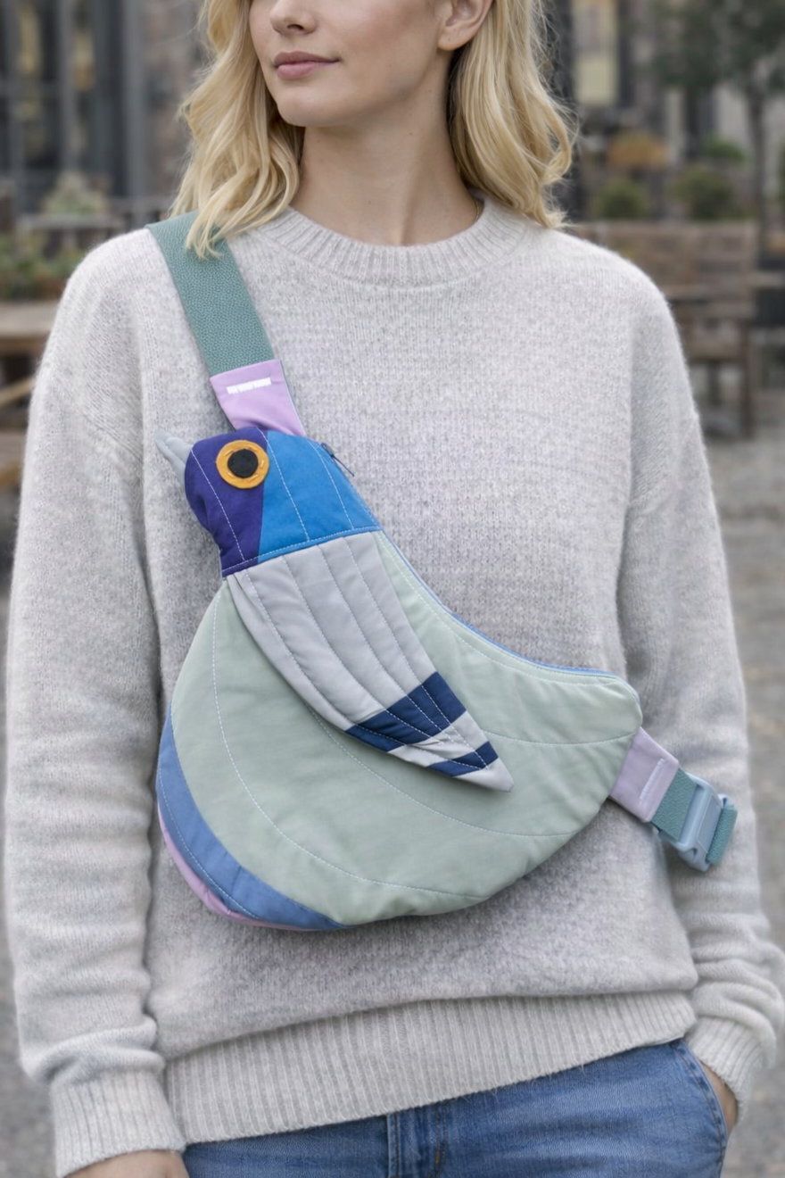 Fly Away Crossbody Bird Bag - Pigeon