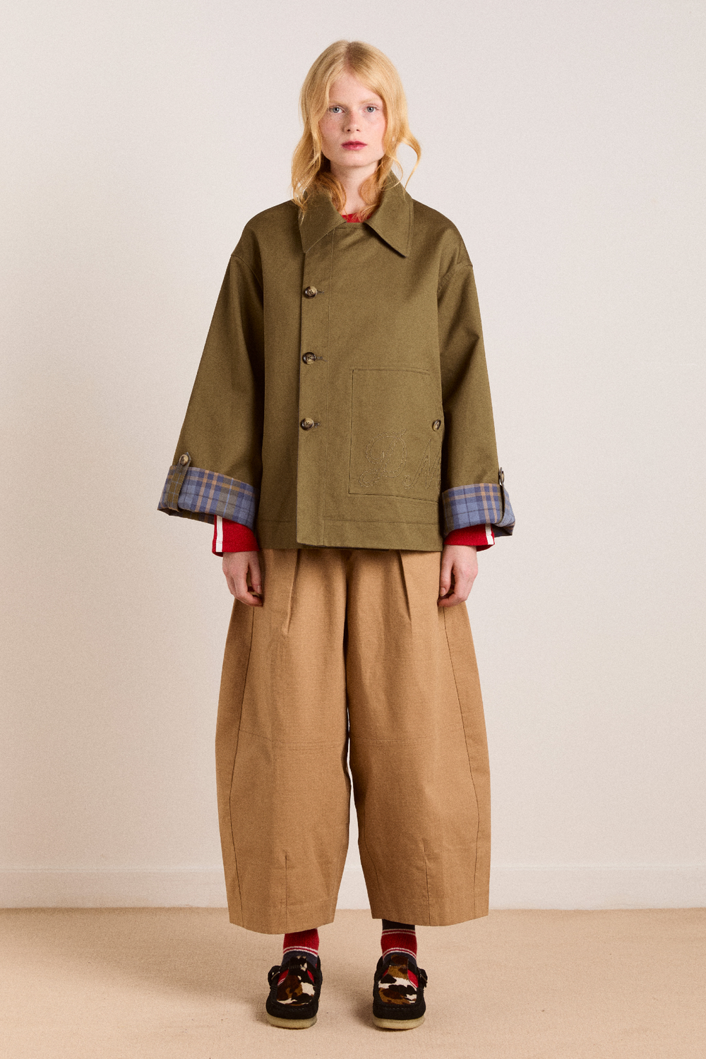 Reversible Jerry Crop Trench Coat - Olive