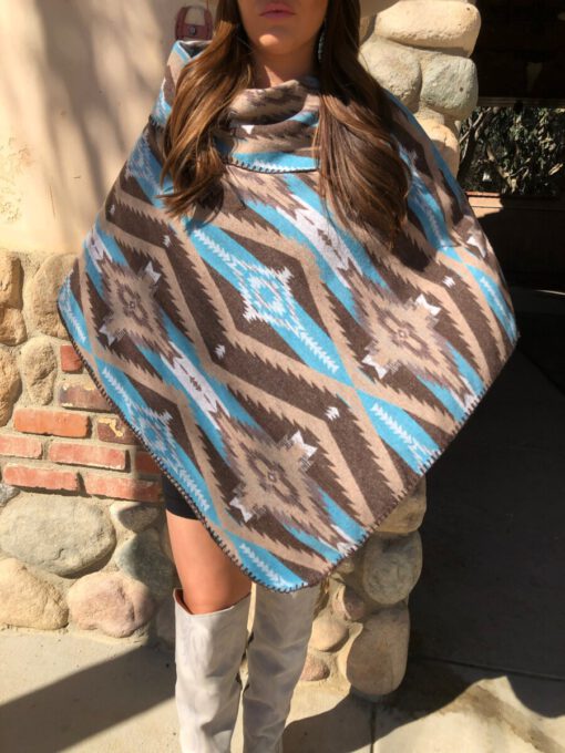 "Riley"Aztec Poncho (Brown)