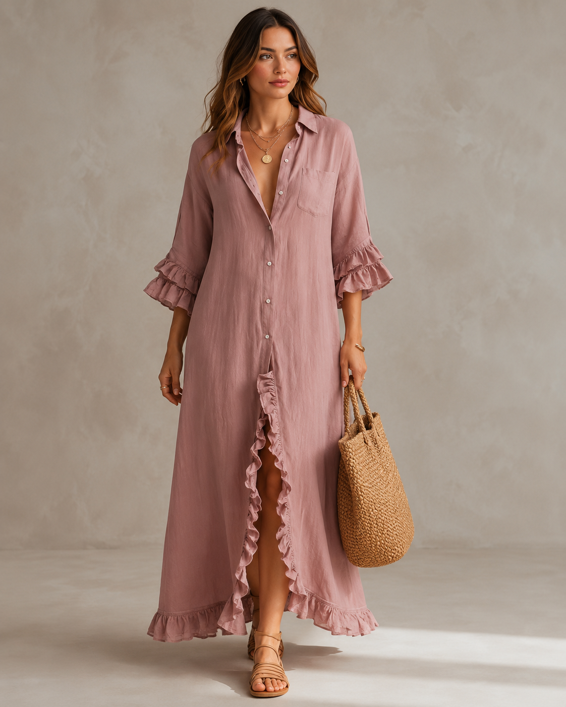 Women's Ruffled Casual Dress