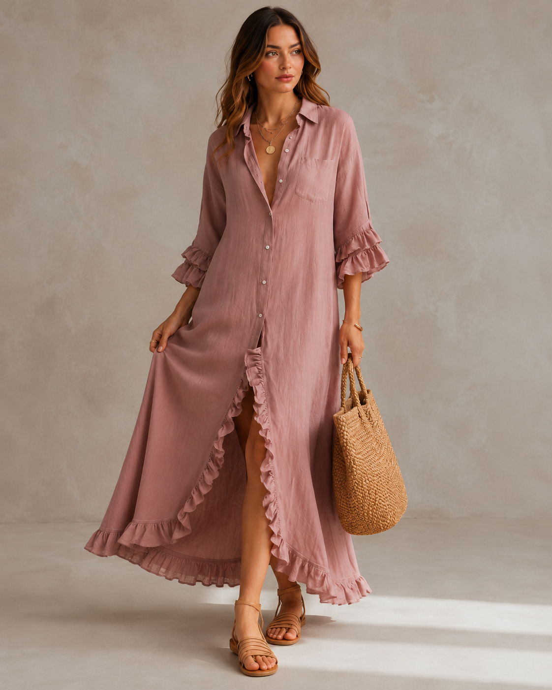 Women's Ruffled Casual Dress