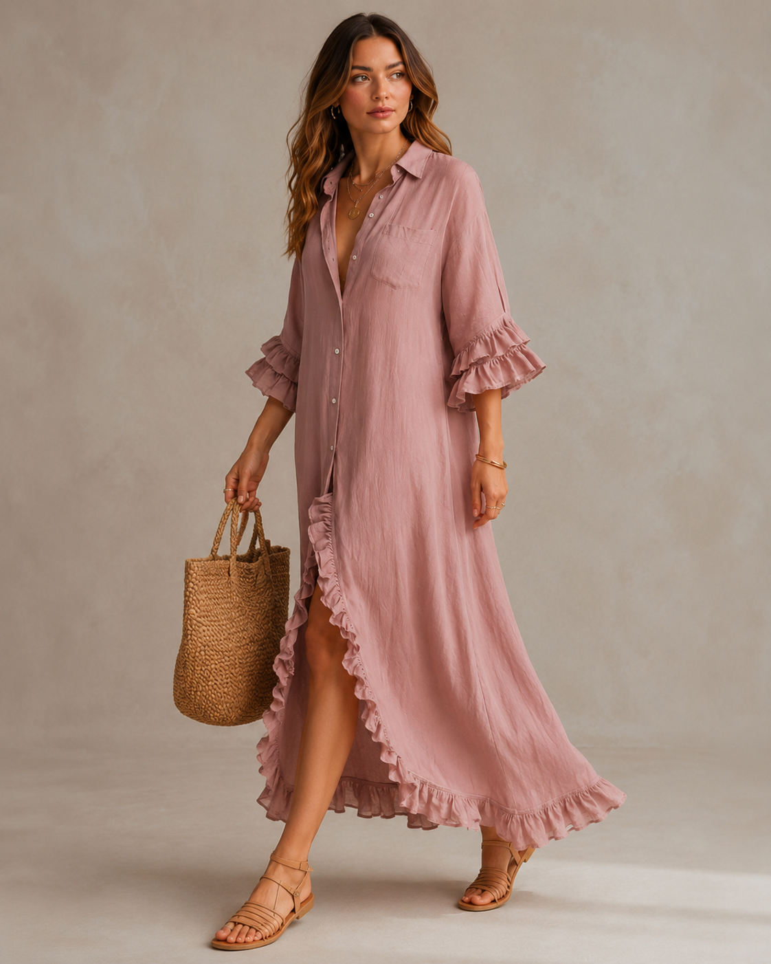 Women's Ruffled Casual Dress