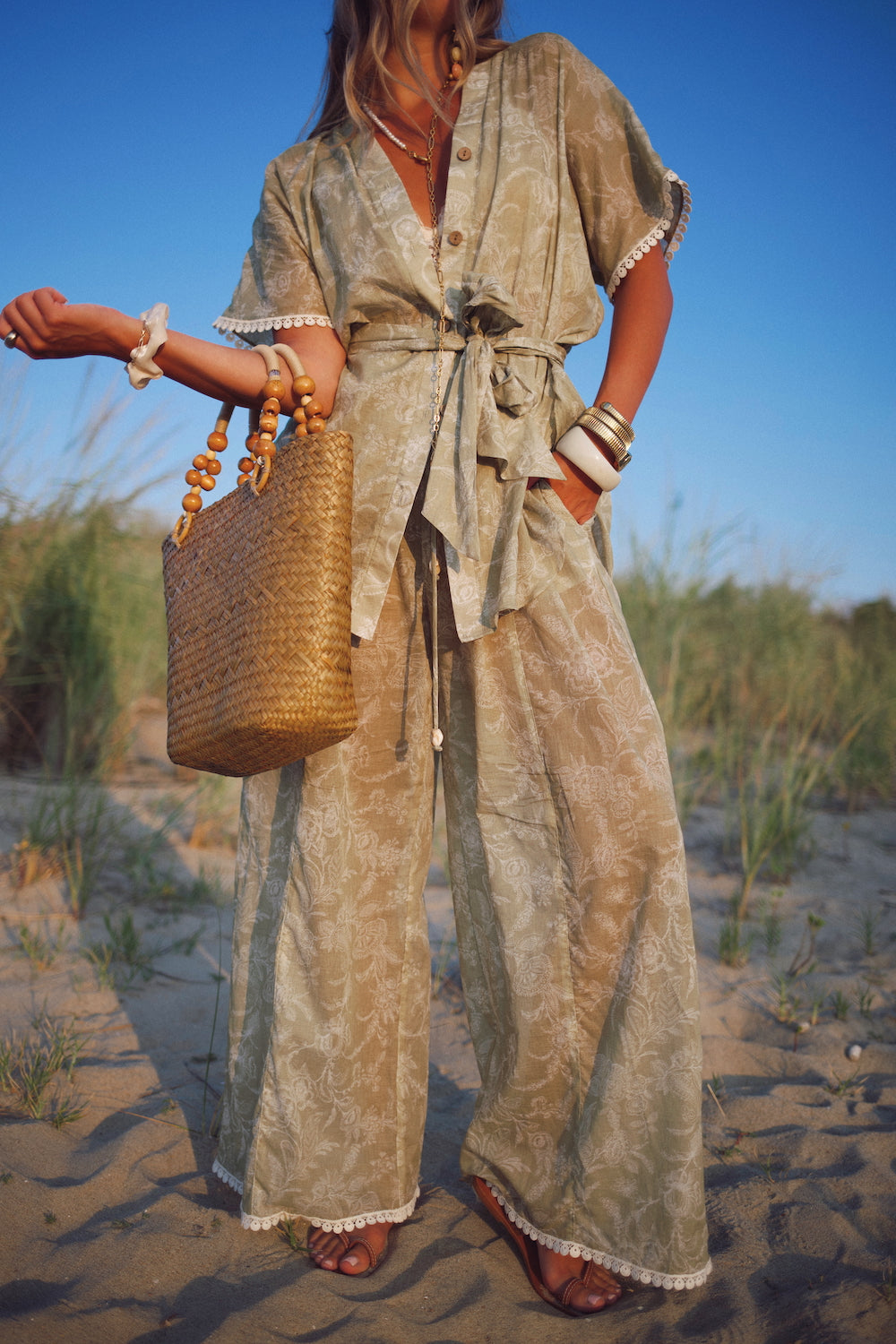 Cotton Cropped Essential Wide Leg Pant