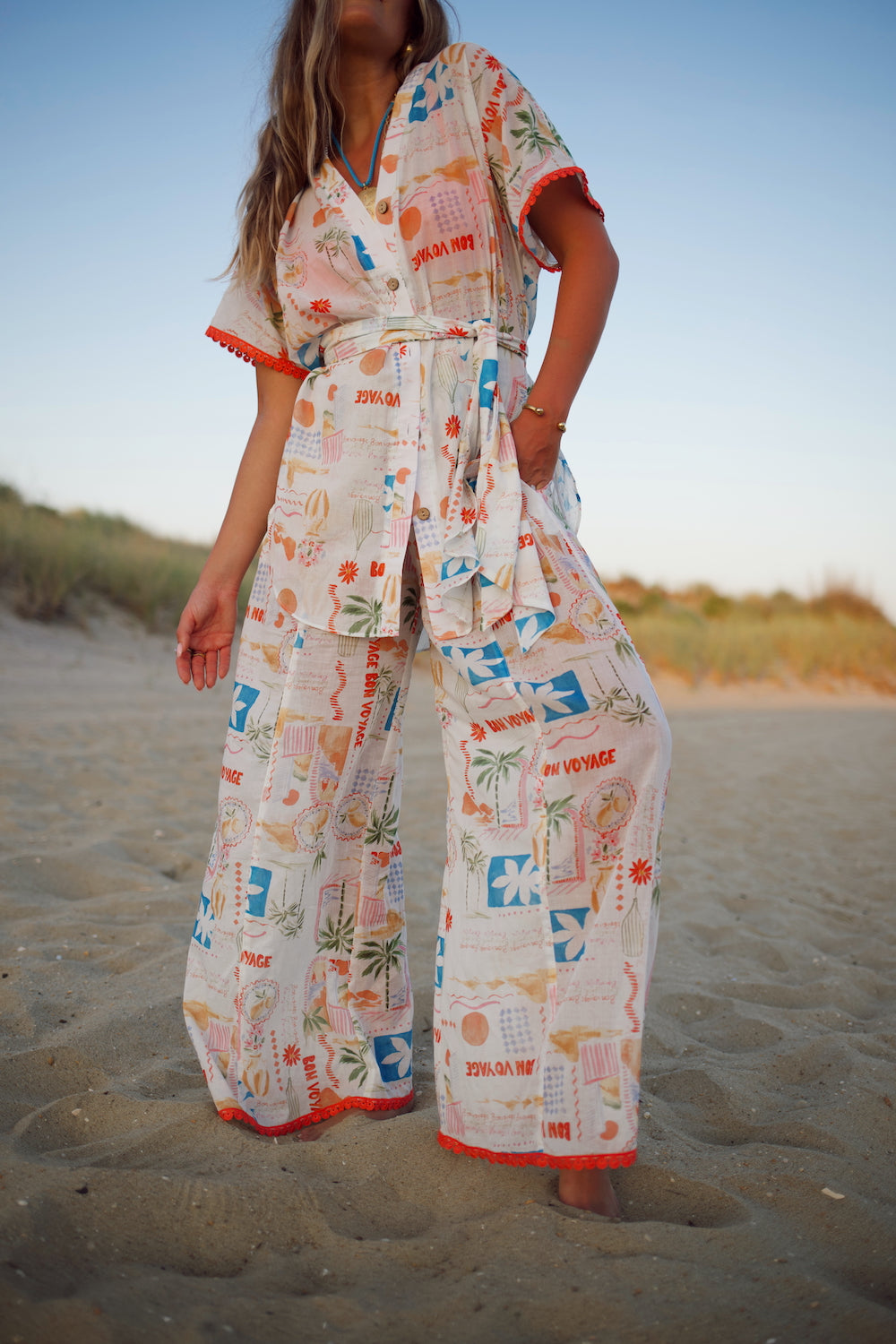 Cotton Voile Cropped Essential Wide Leg Pant