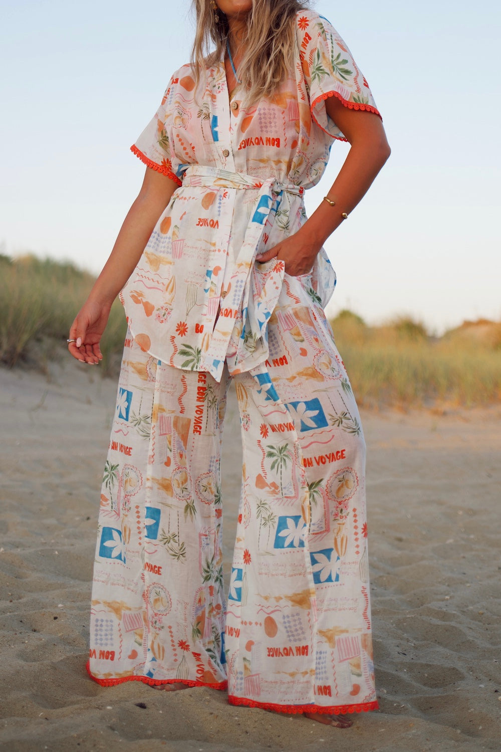 Cotton Voile Cropped Essential Wide Leg Pant