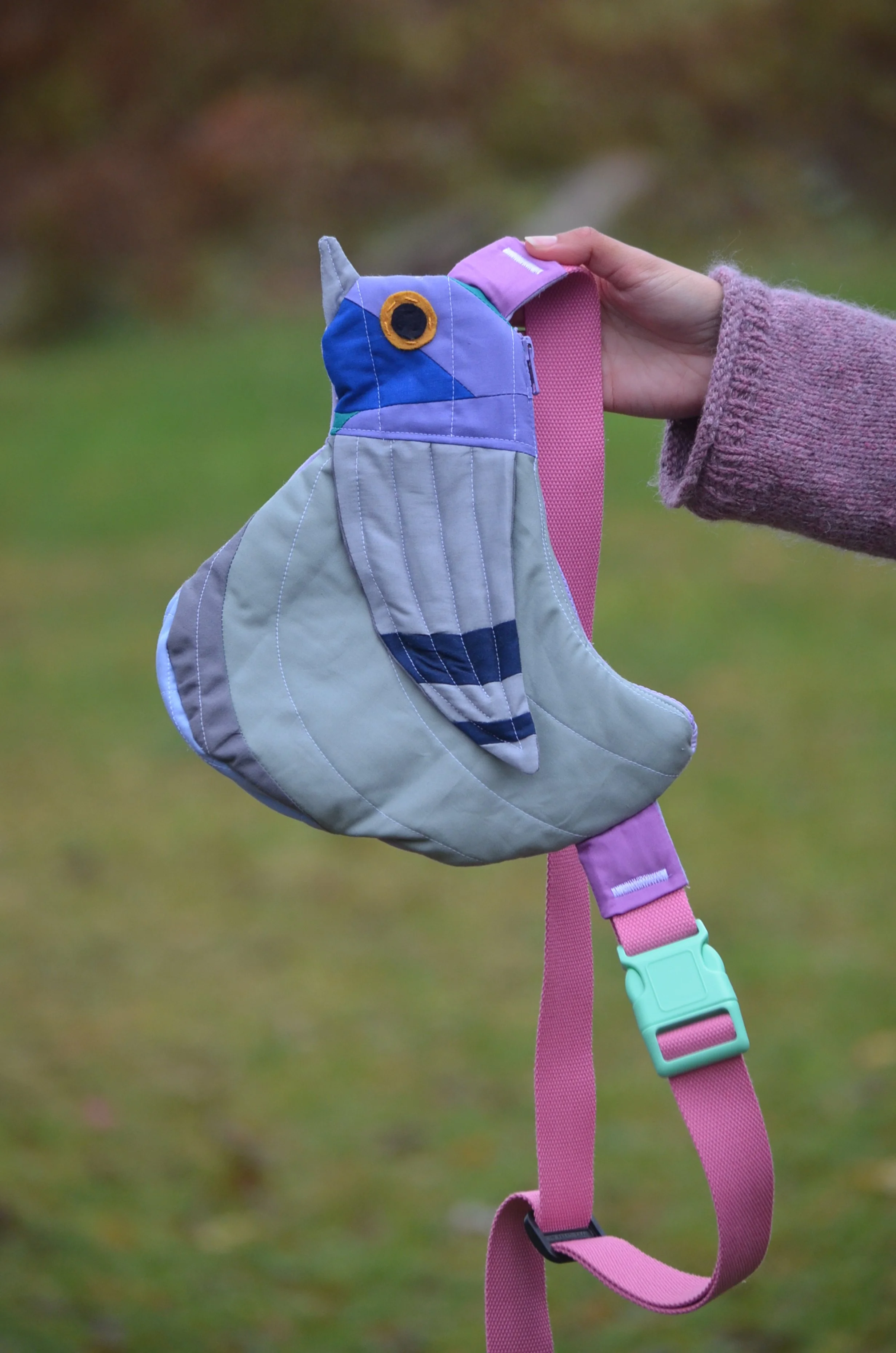 Fly Away Crossbody Bird Bag  - Pigeon
