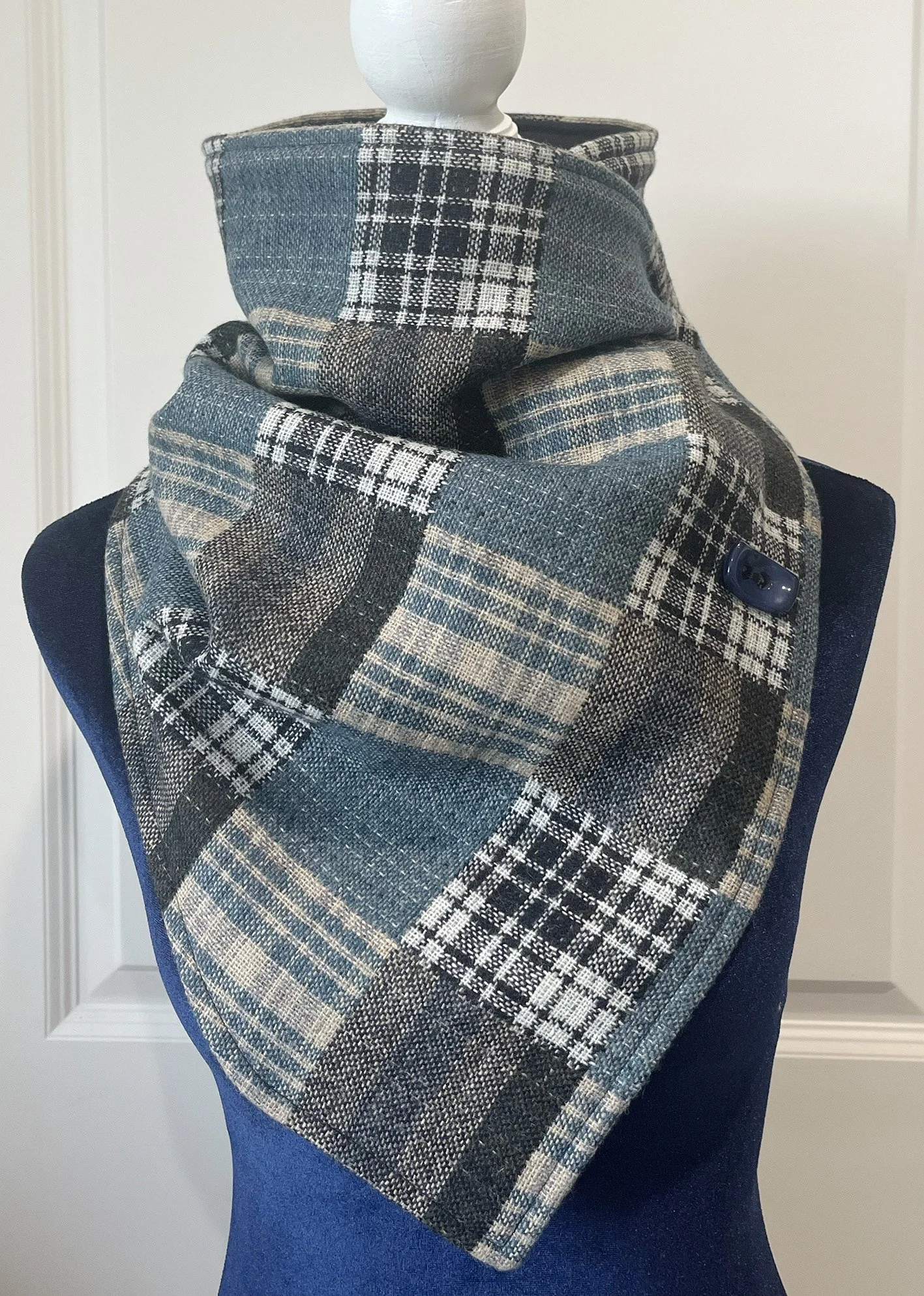 Plaid Western Warm Neck Hood