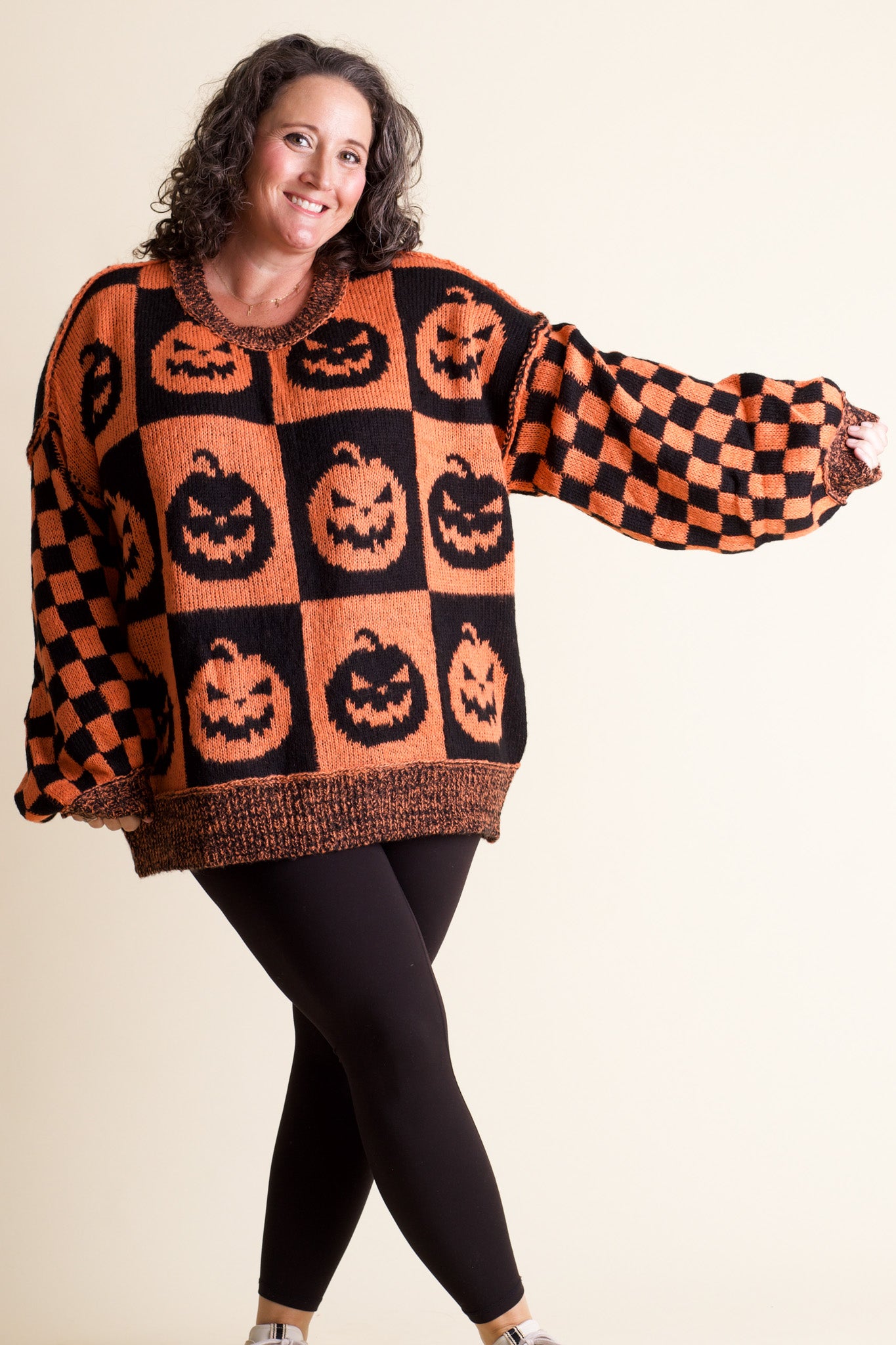 Spooky Season Checkered Sweater