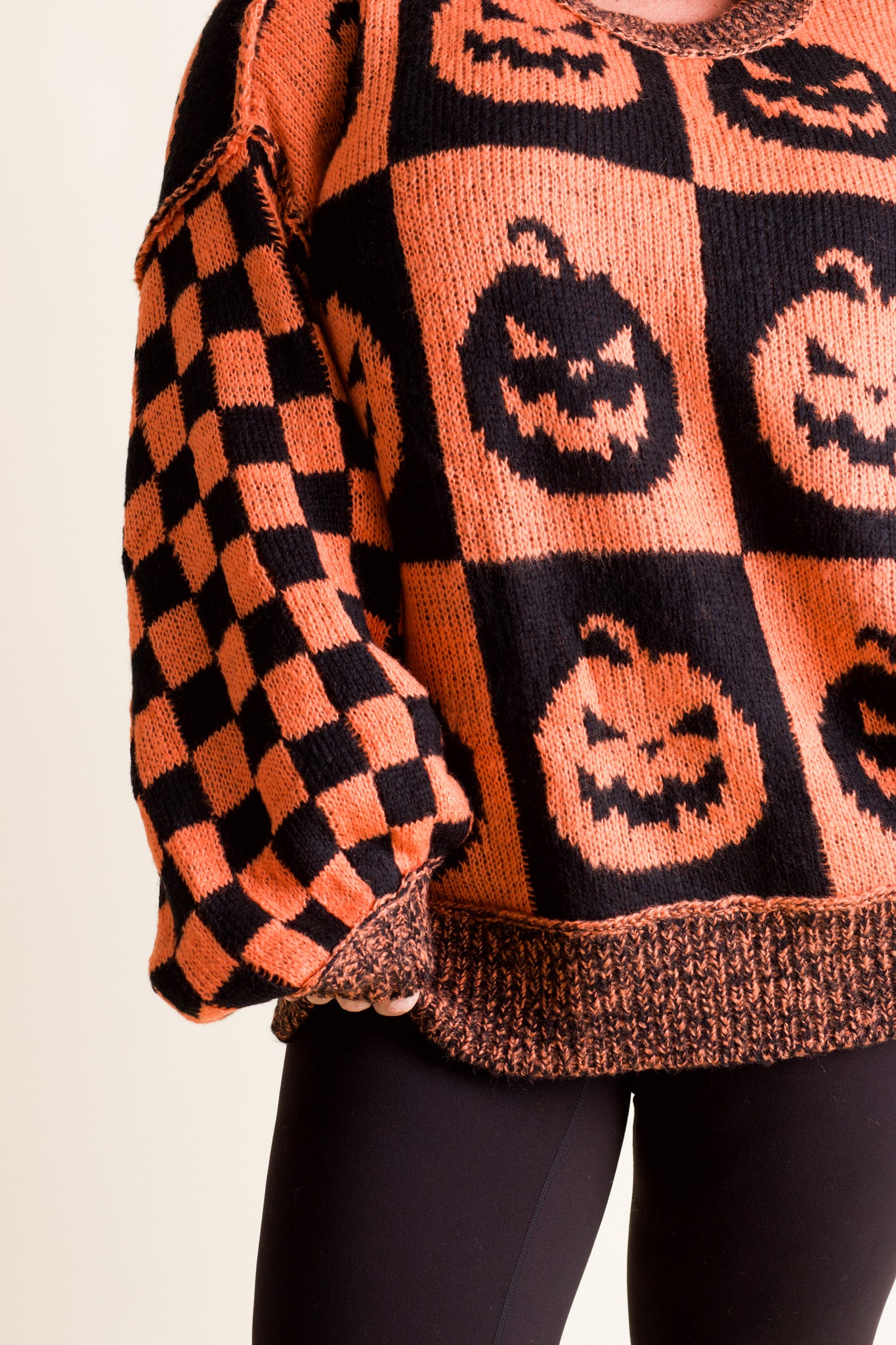 Spooky Season Checkered Sweater