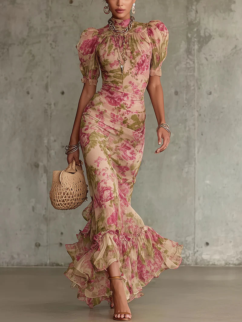 Soft-Touch Floral Mermaid Dress