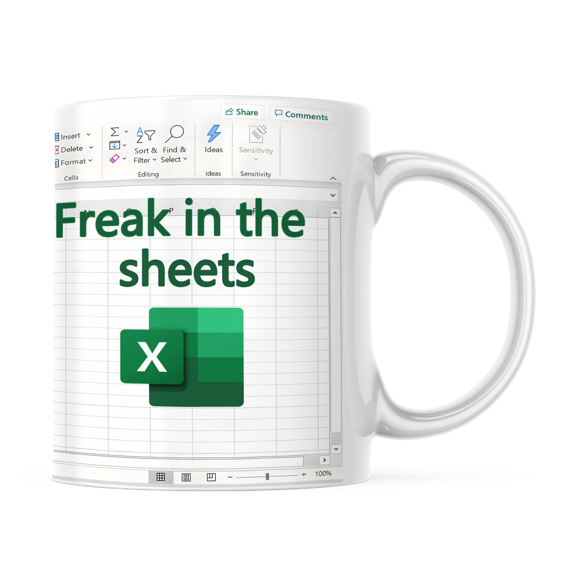 Funny Excel Mug – “Freak in the Sheets” 