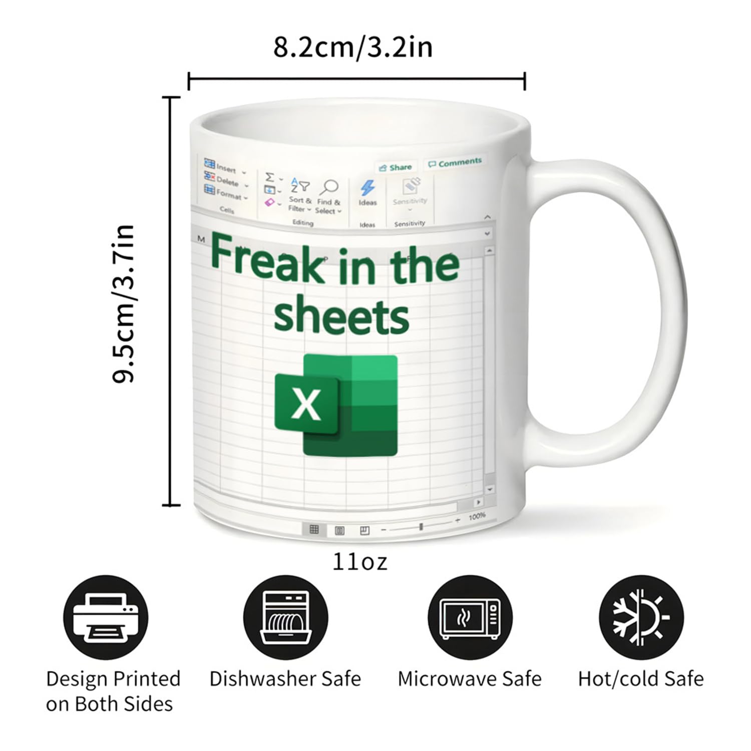 Funny Excel Mug – “Freak in the Sheets” 