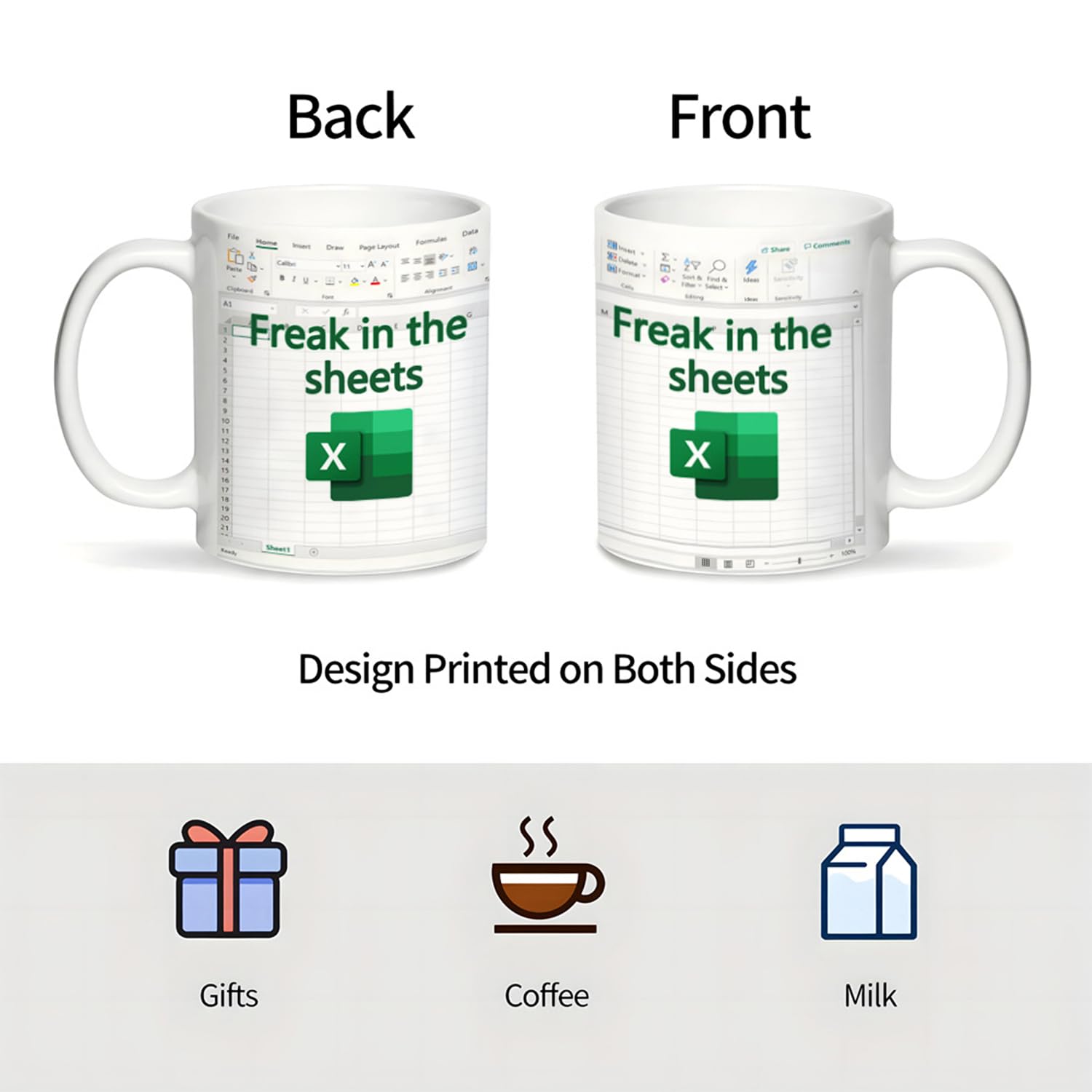 Funny Excel Mug – “Freak in the Sheets” 