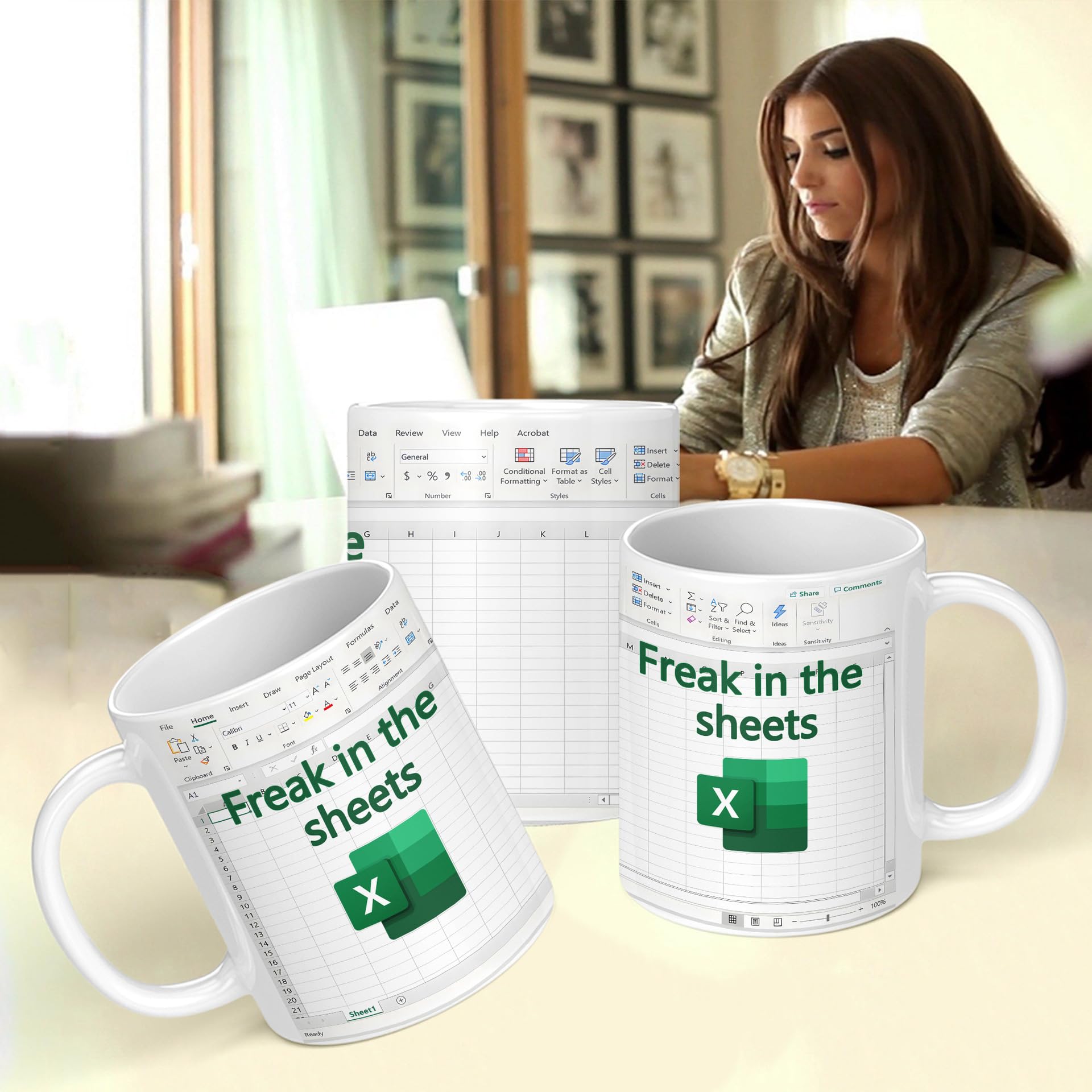 Funny Excel Mug – “Freak in the Sheets” 