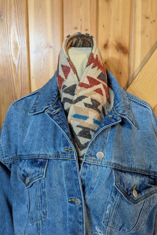 Women's Simple Western Denim Warm Scarf 