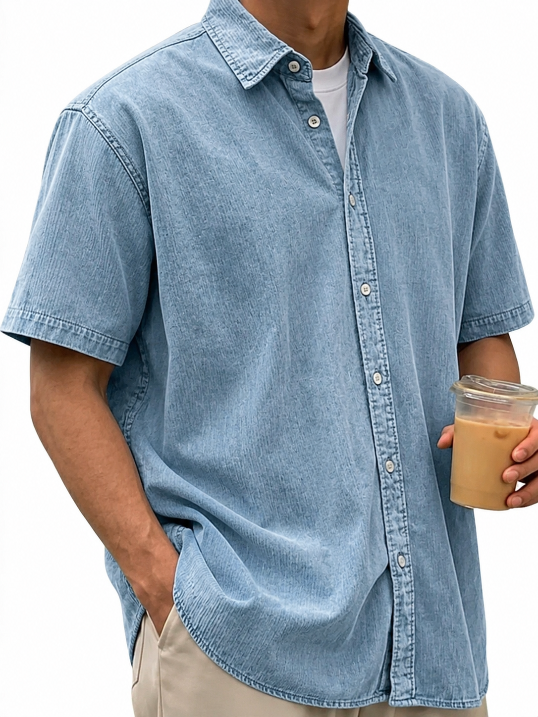 Men's Vintage-Washed Short-Sleeve Shirt