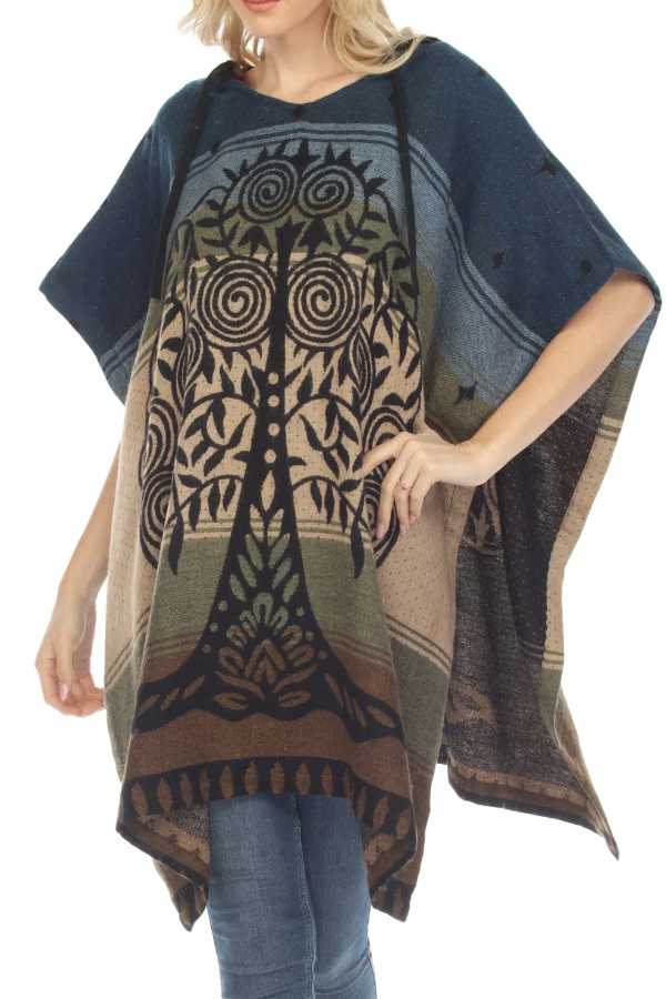 Tree of Life Hoodie Poncho