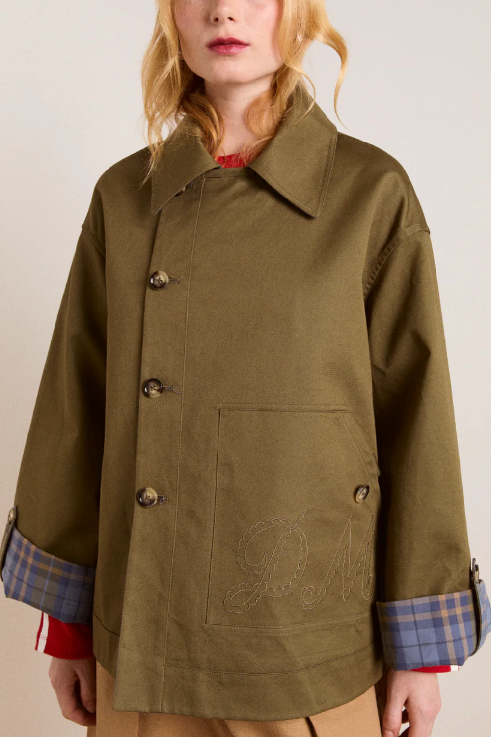 Reversible Jerry Crop Trench Coat - Olive