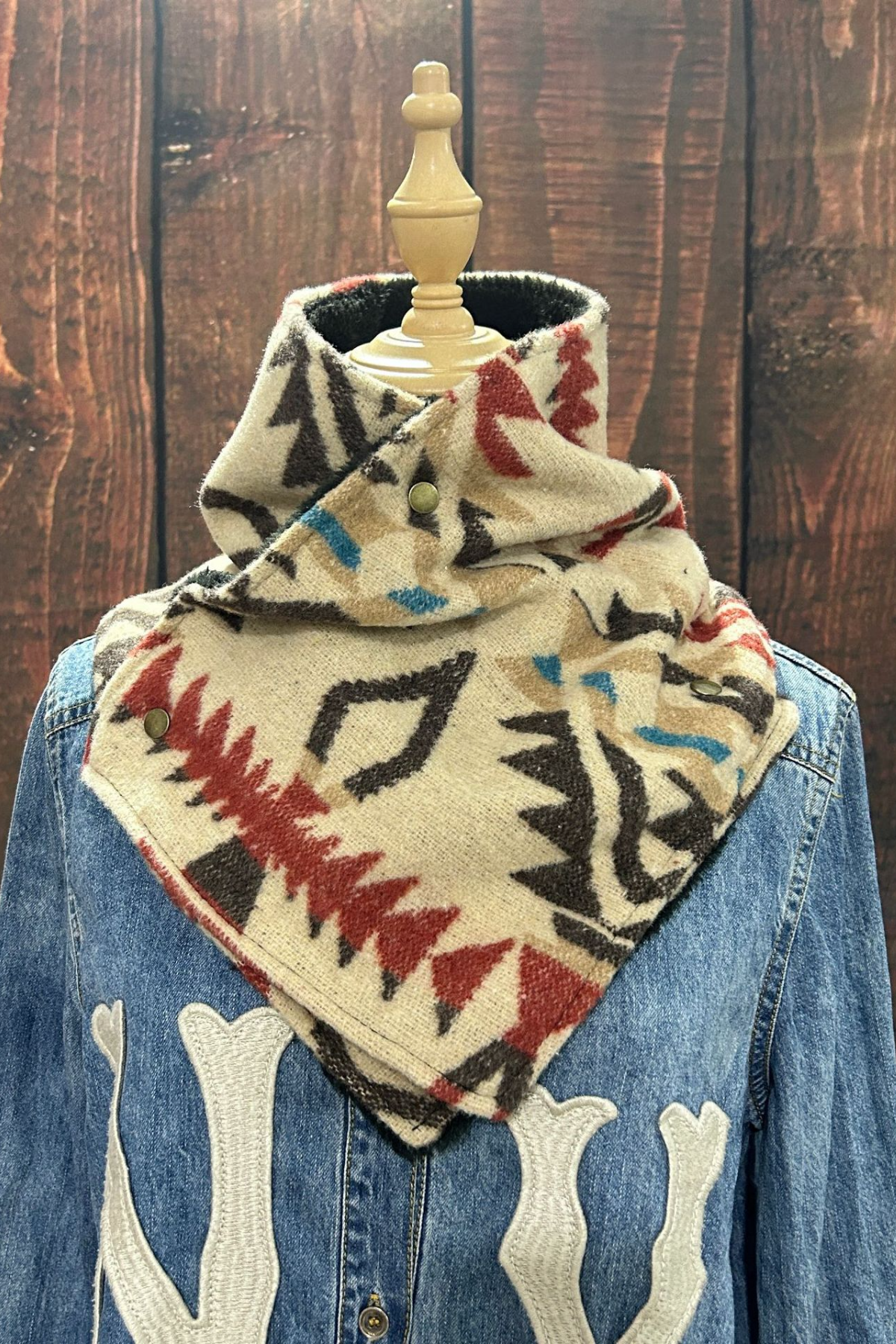 Western Cowboy Aztec Warm Neck Hood