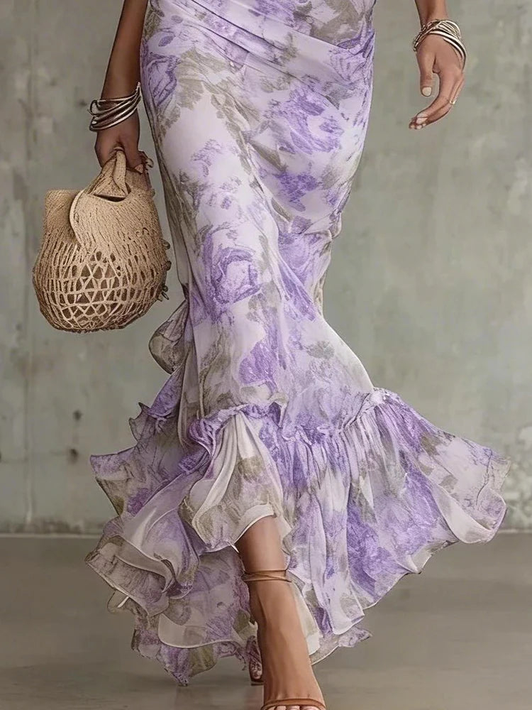 Soft-Touch Floral Mermaid Dress