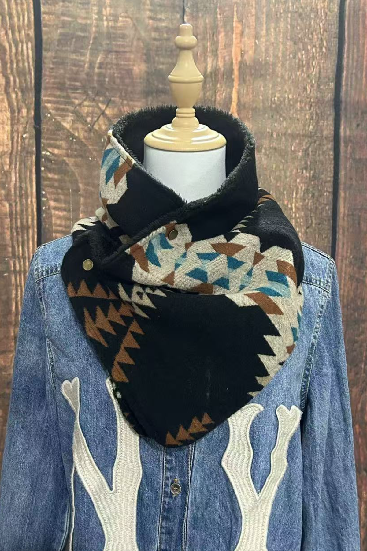 Western Cowboy Aztec Warm Neck Hood