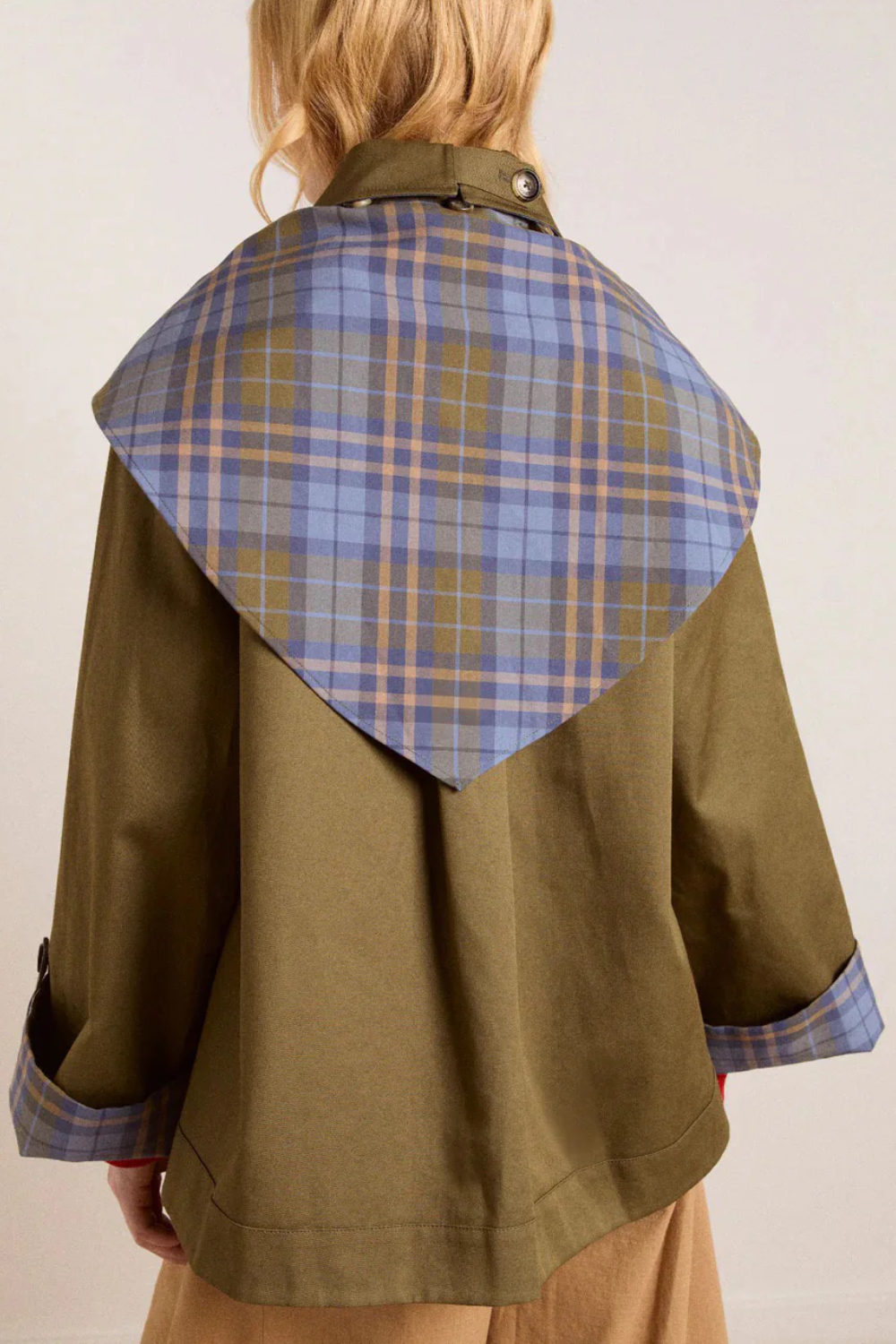 Reversible Jerry Crop Trench Coat - Olive