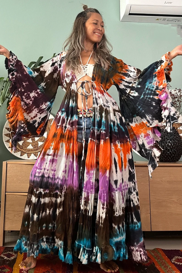 Maxi Ruffled Duster Festival  Cardigan