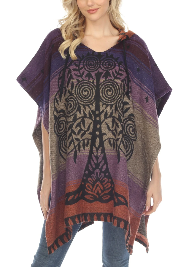 Tree of Life Hoodie Poncho