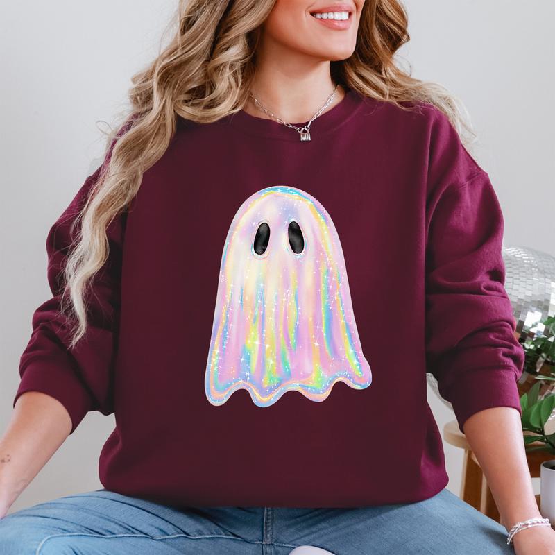 Retro Disco Iridescent Ghost Sweatshirt