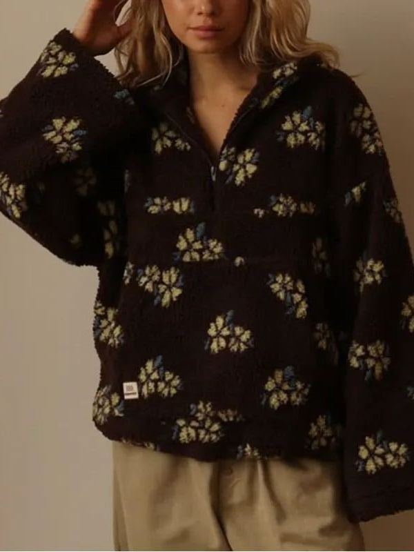 Daisy Bloom Pattern Fleece Women Sweatshirt