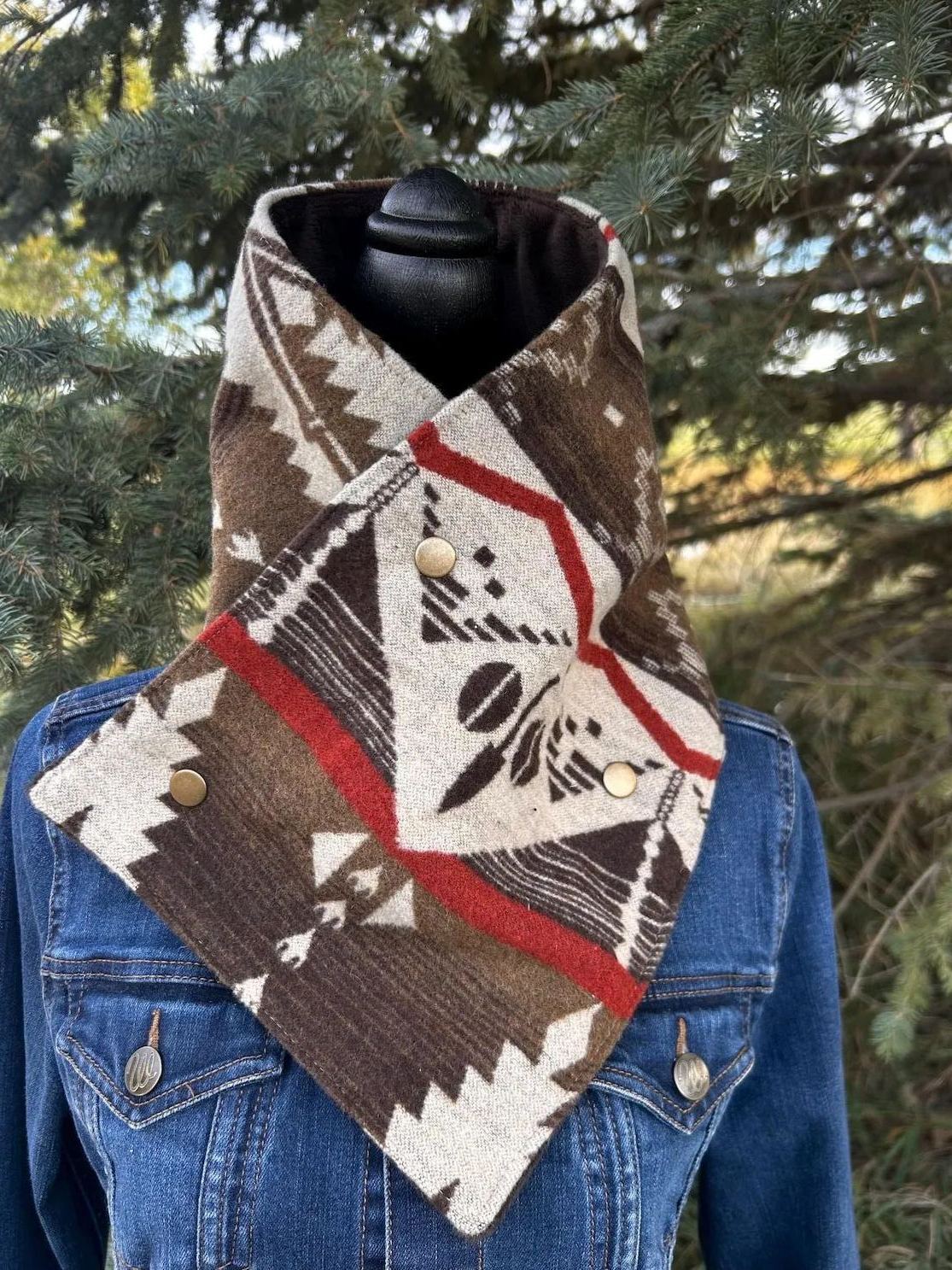 Western Cowboy Aztec Warm Neck Hood