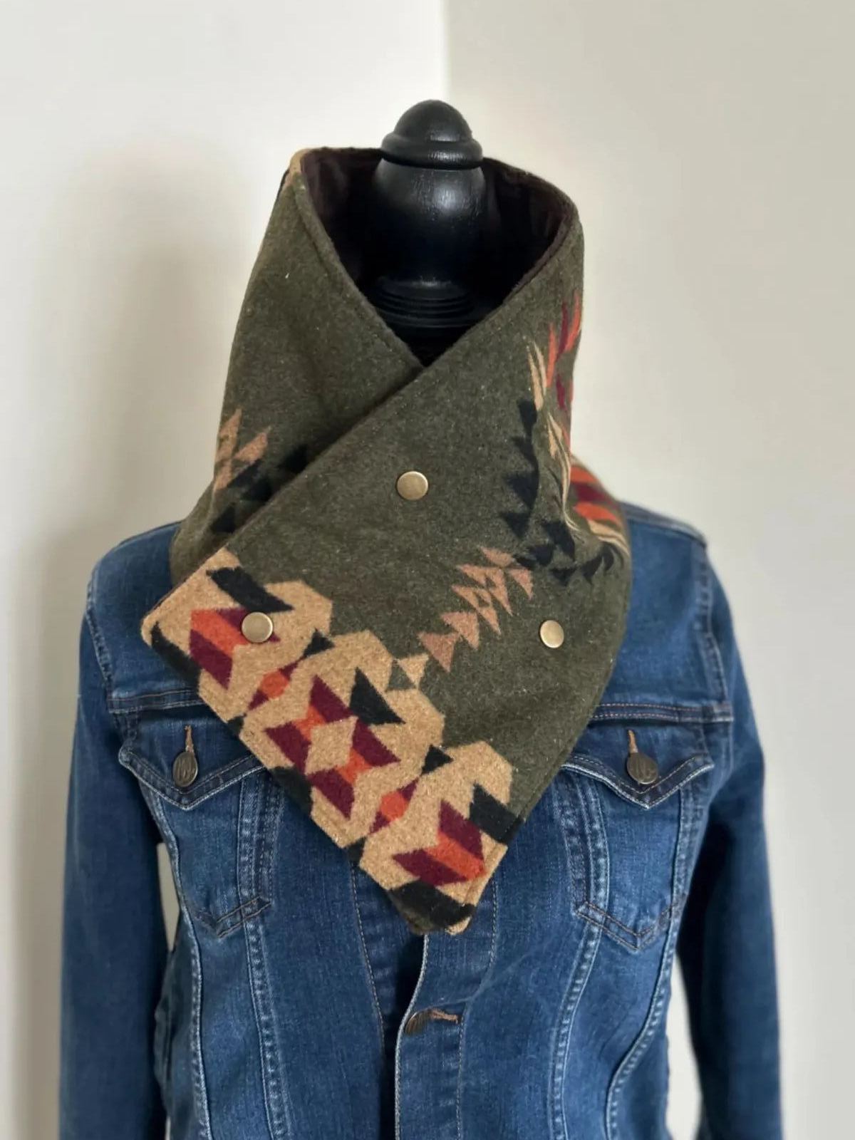  Western Cowboy Aztec Warm Neck Hood