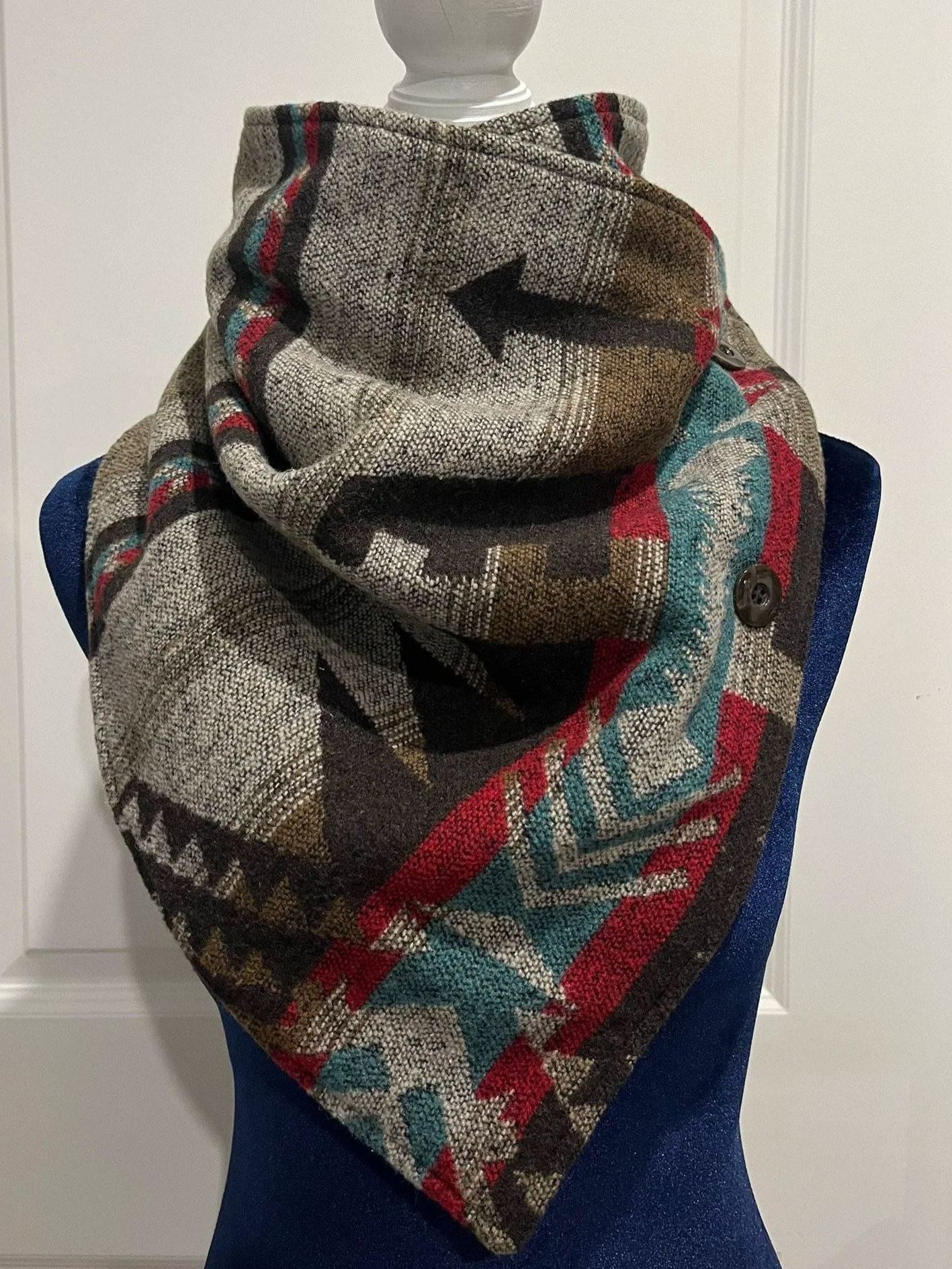 SOUTH WESTERN BROWN Western Aztec Warm Neck Hood