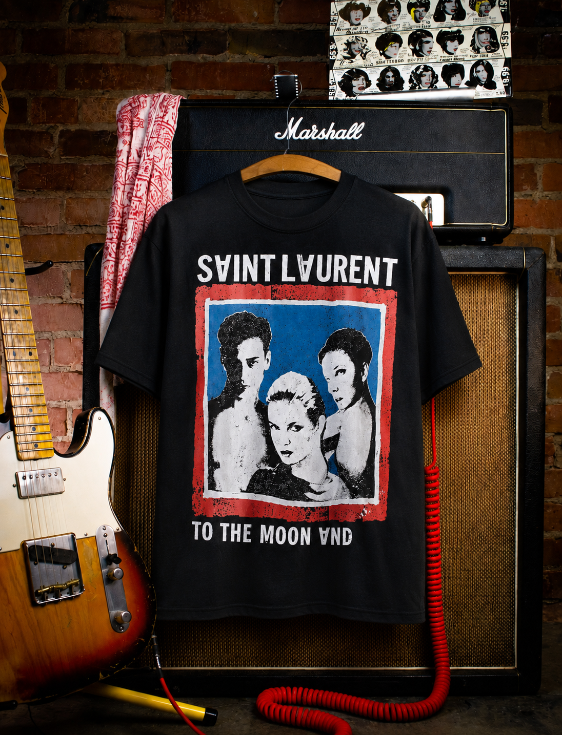 Saint Laurent Black To The Moon and Back T-Shirt