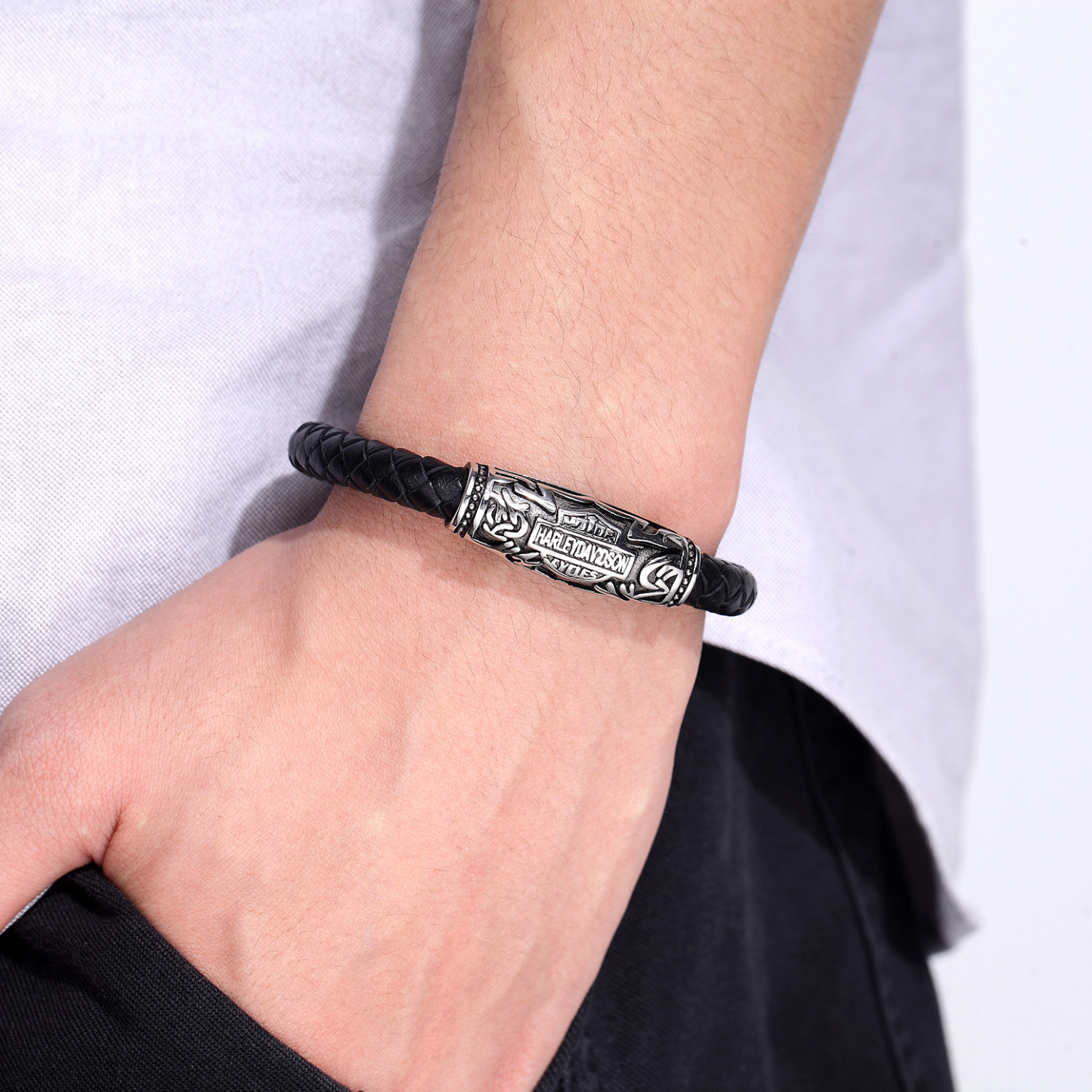 LAST DAY 50%OFF-100% Handmade  Shield Braided Leather Bracelet