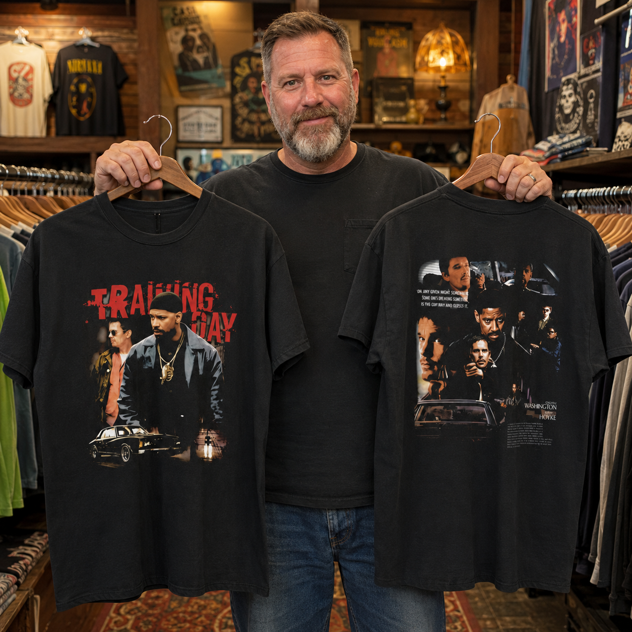 Training Day Movie T-Shirt: Denzel Washington 90s Retro Style Shirt