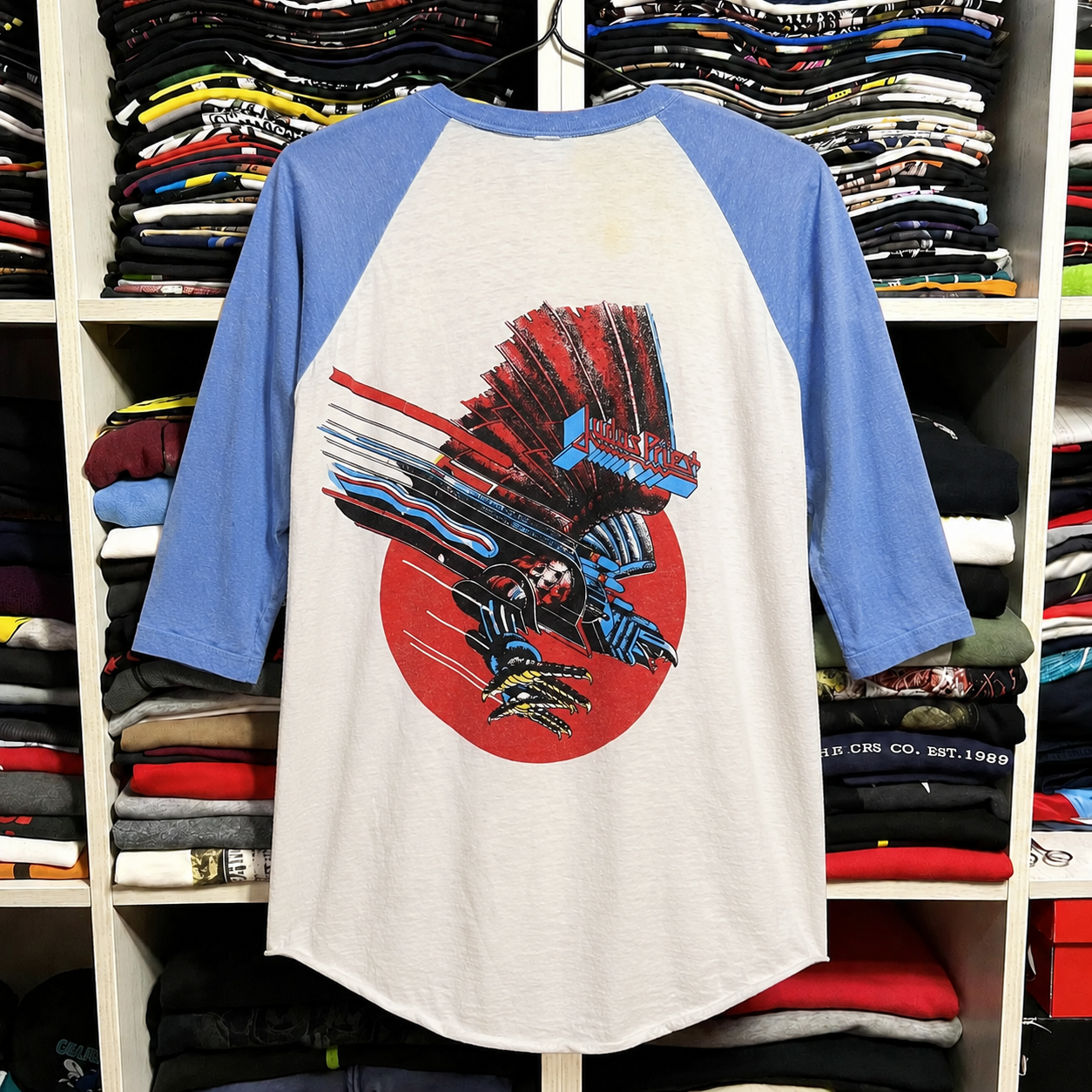 Judas Priest raglan tee graphic detail