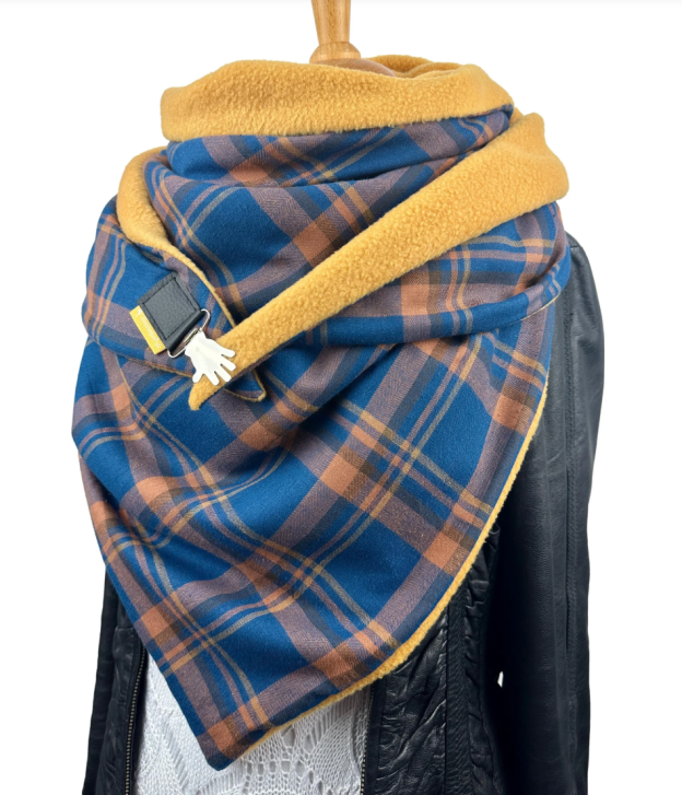 Chic in check triangular scarf