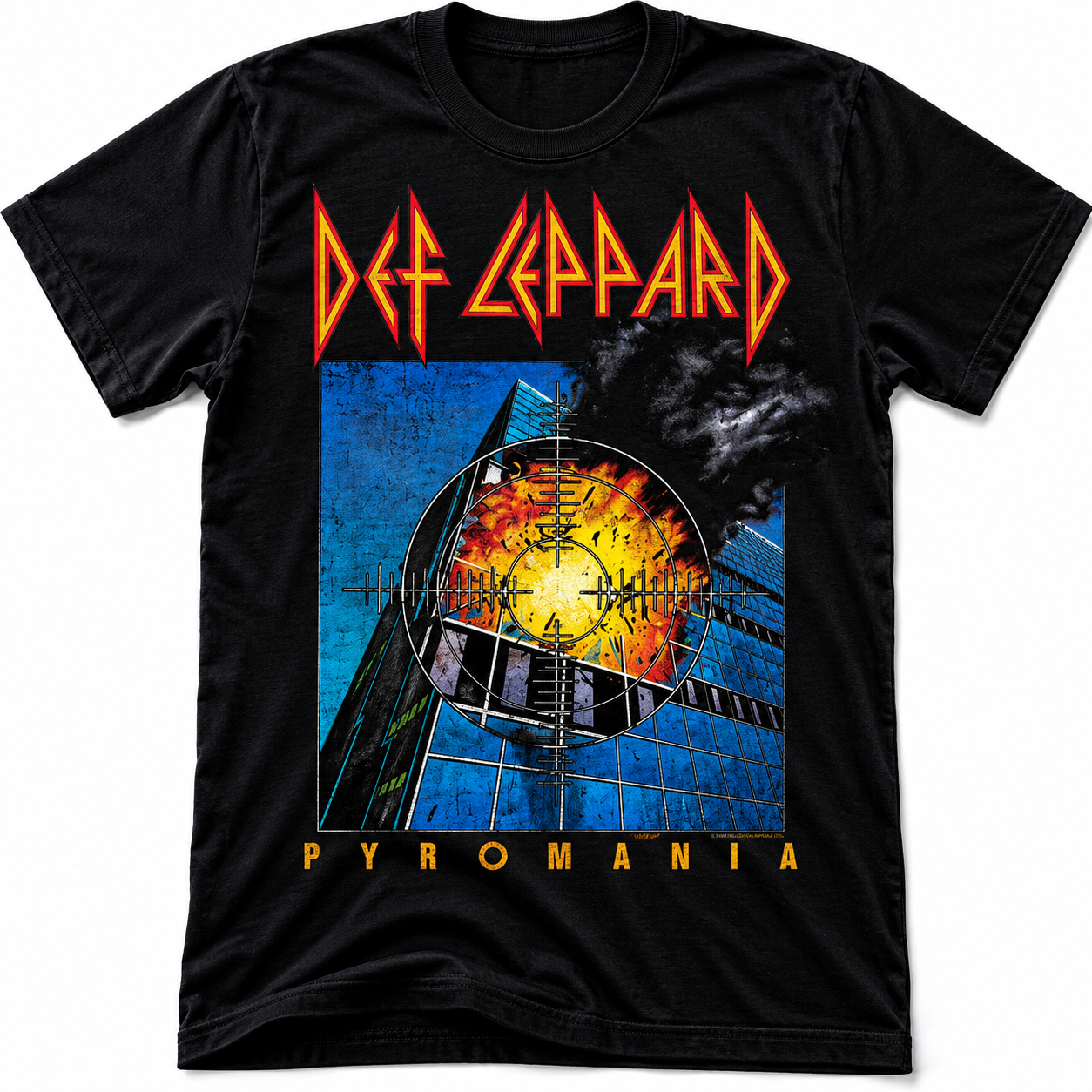 Def Leppard Pyromania Album Cover Faded T-Shirt