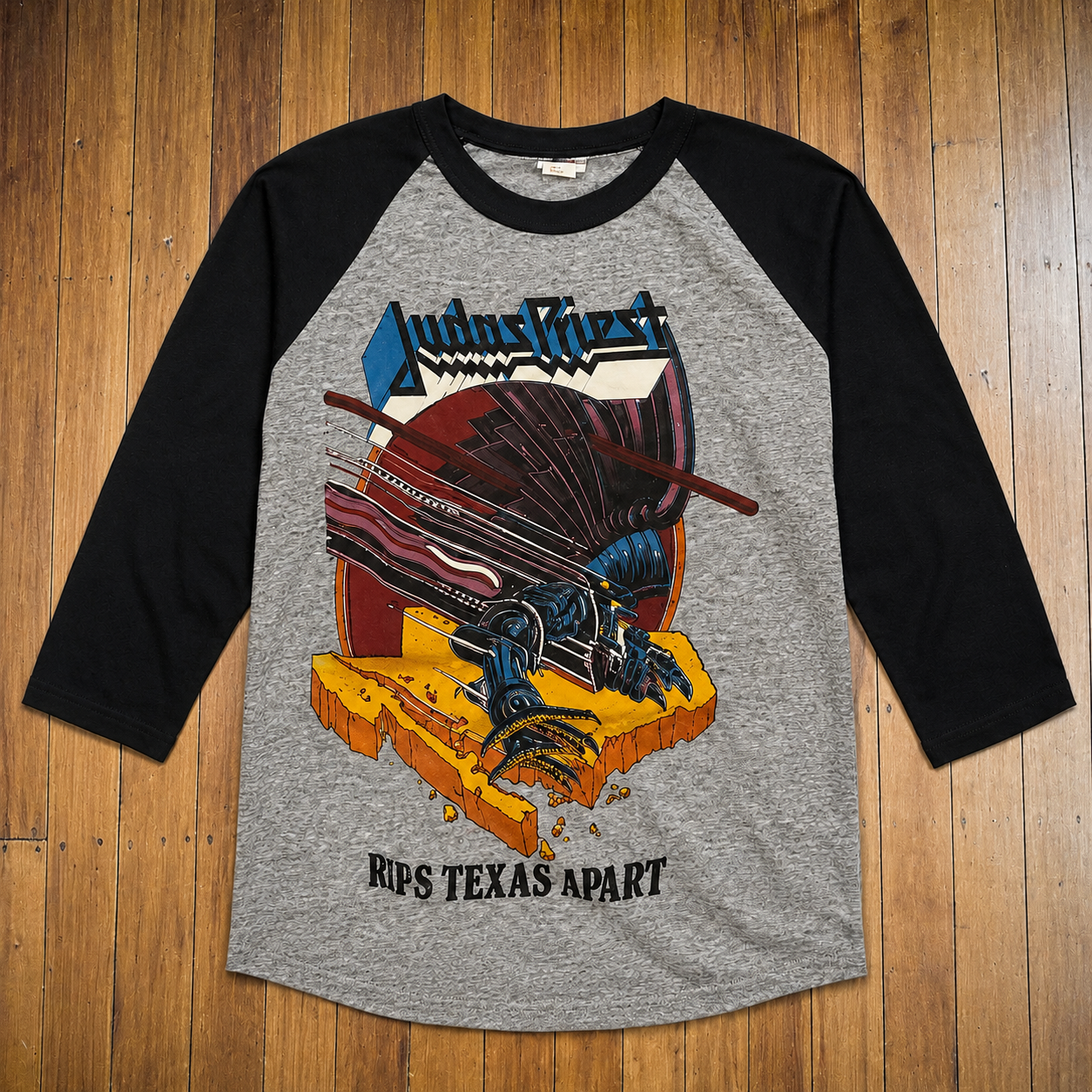 HM11 vintage-inspired heavy metal raglan design