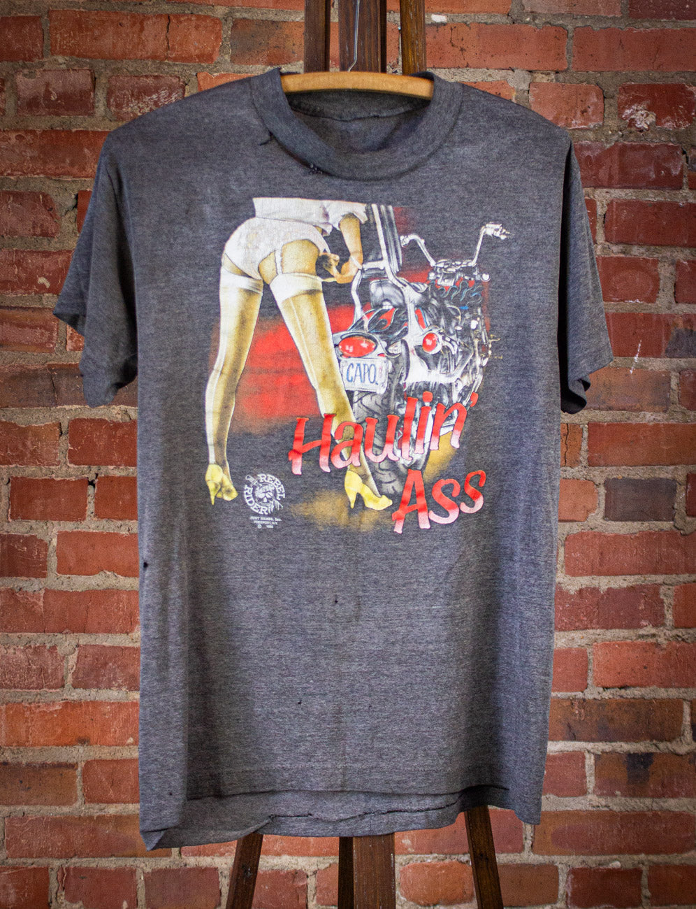 Vintage Haulin' Ass Just Brass Biker T Shirt 1990