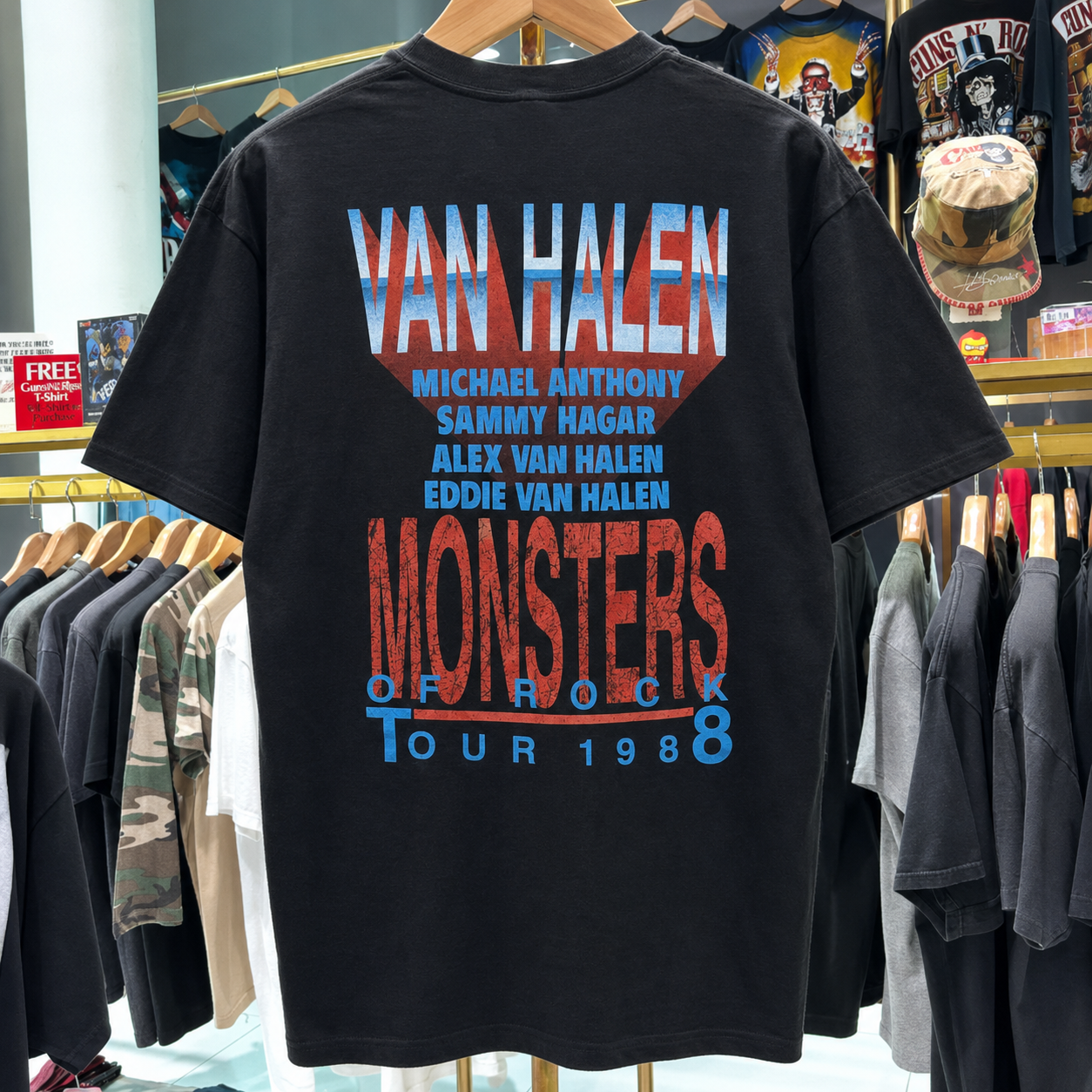 Vintage 80s VAN HALEN Monsters Of Rock 1988 tour concert t-shirt